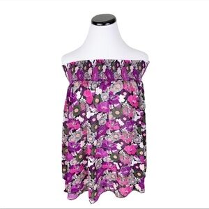 MACBETH Collection by Margaret Josephs Sheer Floral Top